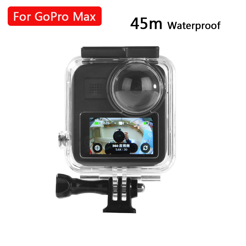 45M สําหรับ GoPro MAX กันน้ําดําน้ํากรณีใต้น้ําป้องกันกล่องเชลล์สําหรับ GoPro Hero 8 MAX กล้องพาโนรามาอุปกรณ์เสริม