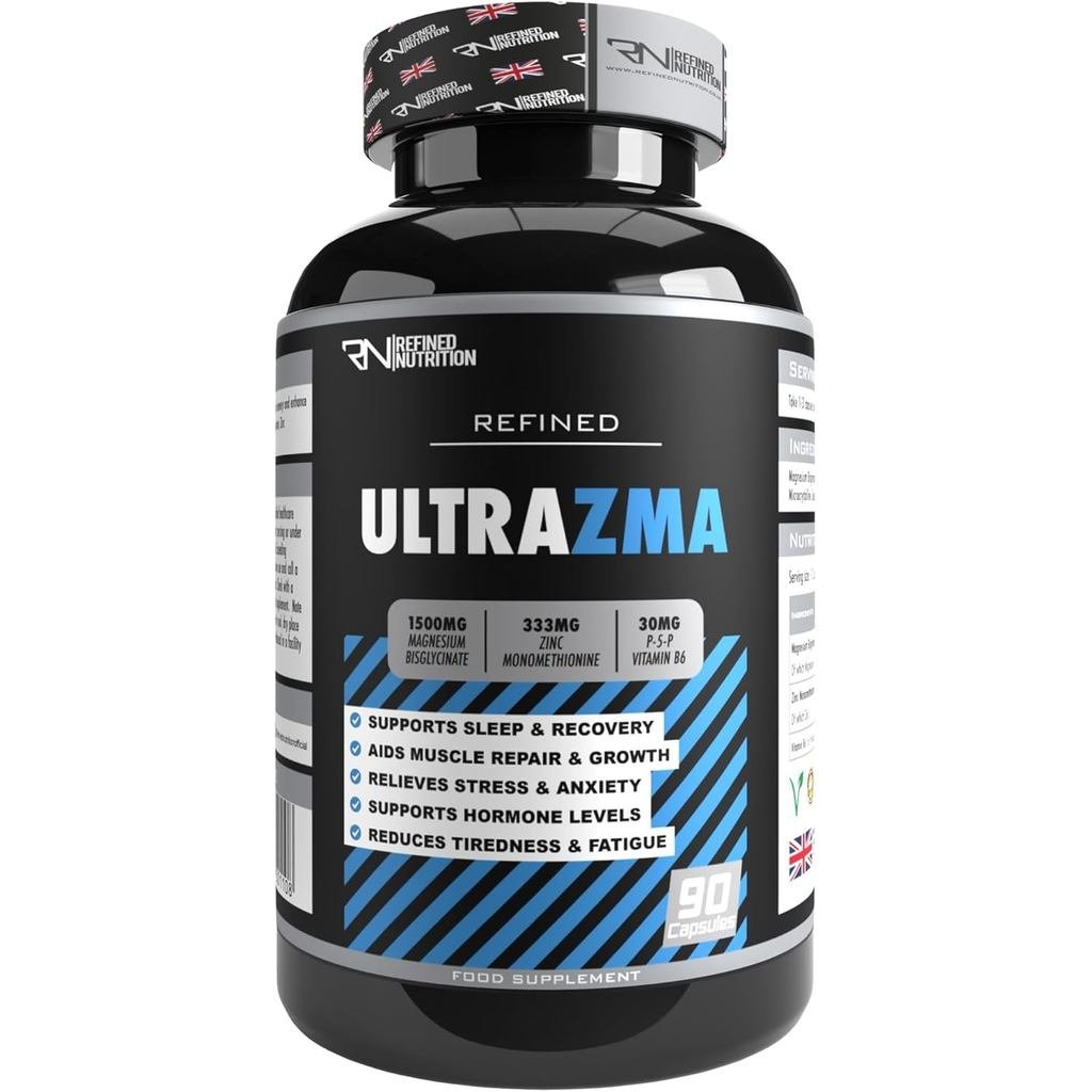 Ultra ZMA Bisglycinate อาหารเสริมสังกะสีและวิตามินบี 6 (90 หมวกมังสวิรัติ) - แคปซูล ZMA การดูดซึมสูง