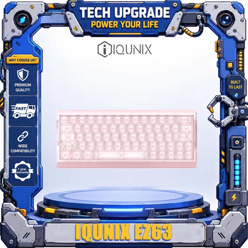 IQUNIX EV63 นักรบสีชมพู Flagship ลึกลับ X-Axis ULTRA High Performance Esports Gaming คีย์บอร์ดแกนแม่