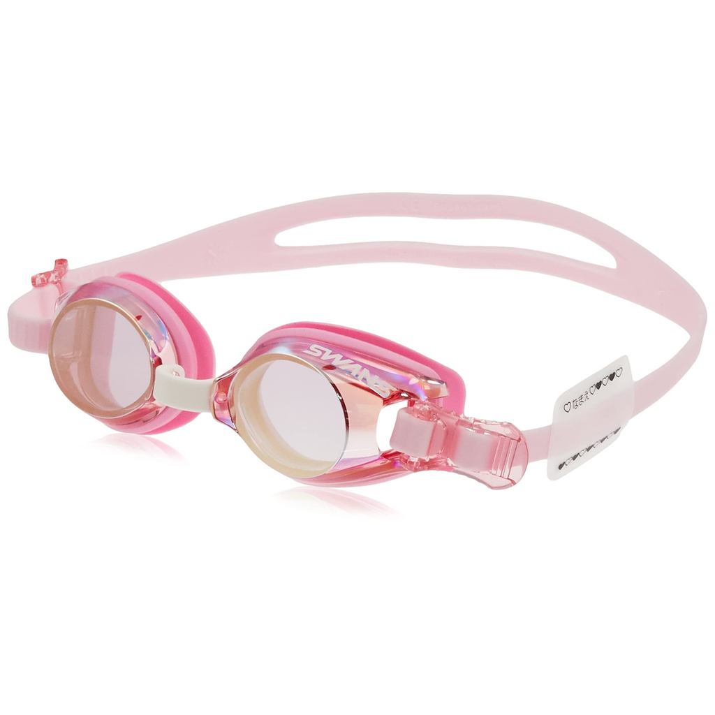 [Swans] Swimming Goggles for Kids with Mirrored Lenses and Name Plate PIY SJ-9M Unisex