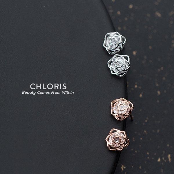 CHLORIS ต่างหูเงินแท้ S925 [MERCELO]