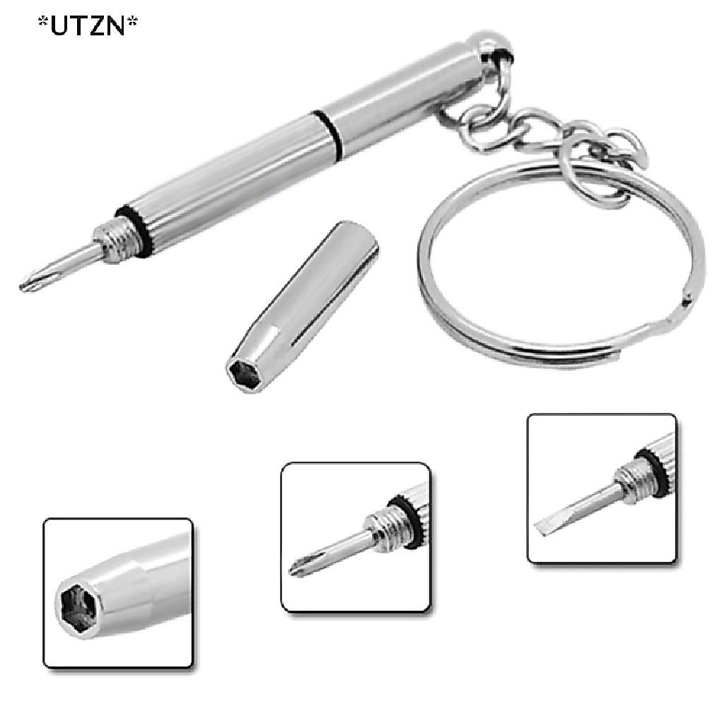 [[UTZN]] ชุดเครื่องมือไขควง พวงกุญแจ 3 In 1 แบบพกพา สําหรับซ่อมแซมนาฬิกา [ขายดี