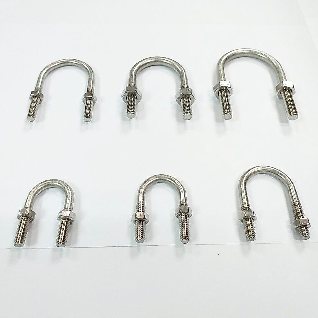 ยูโบลท์สแตนเลส+หัวน็อตสแตนเลส รัดท่อ (U-bolt Stainless Steel) ขนาด 1/2"-2"