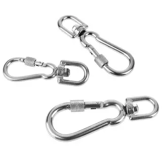 Beartwok7] สแตนเลสตะขอ Snap Swivel Loing สายจูงสุนัข Bule Qui Release Bule Carabiner คลิปสําหรับสุนัขเดิน Camping ใหม่