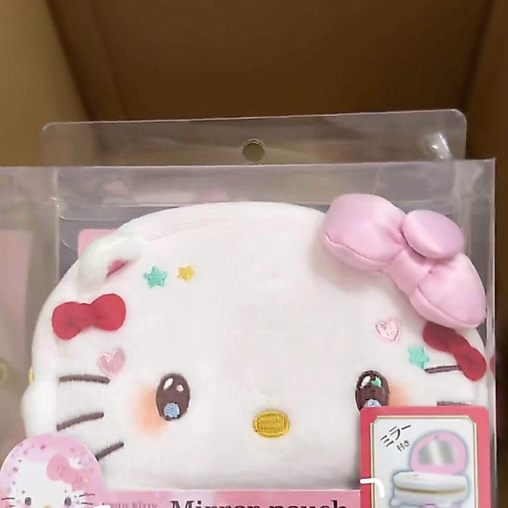 Glitter HelloKitty 50th Anniversary Series kt Face Shape Storage Bag กระเป๋าดินสอปักกระเป๋าเครื่องเขียนกล่องดินสอการ์ตูน