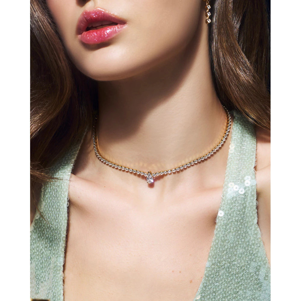 YVIS Pear Tennis Stainless Steel Necklace - YVIS X FABRIQUE