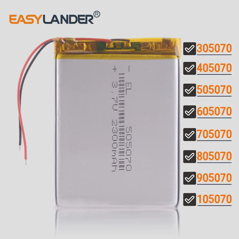 3.7V 505070 แบตเตอรี่ลิเธียมโพลิเมอร์ Li-ion 2300mAh 505068 305070 405070 605070 705070 805070 90507