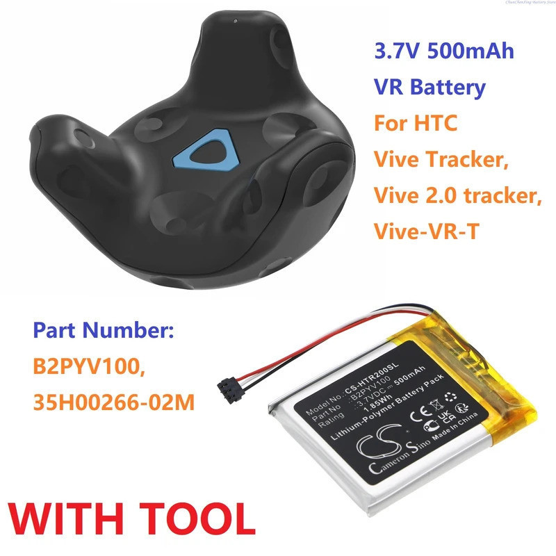 Cameron Sino 3.7V 500mAh VR แบตเตอรี่ B2PYV100, 35H00266-02M สําหรับ HTC Vive Tracker, Vive 2.0 trac