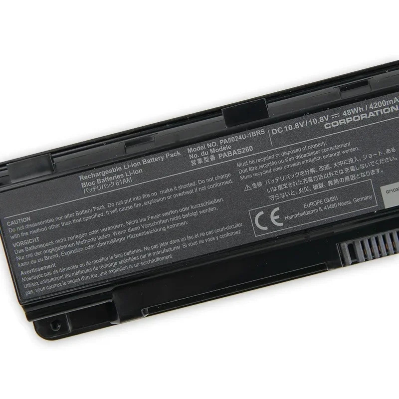 เปลี่ยนแบตเตอรี่ PA5023U-1BRS สําหรับ TOSHIBA M830 M805 M800 M850 M840 L850 PA5024U-1BRS 4200mAh