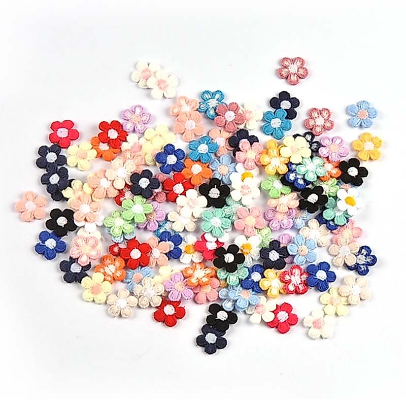 Mini ดอกไม้แพทช์ 16 มม. 19 สี สำหรับประดับเสื้อผ้าและงานฝีมือ DIY