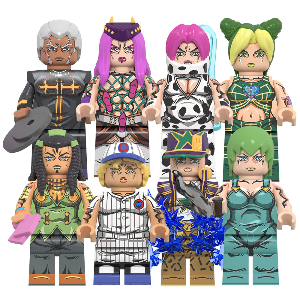 JOJO การ์ตูนอะนิเมะ Joseph Kujo Jotaro Higashikata Josuke Dio Jolyne Cujoh อิฐเด็กมินิของเล่น