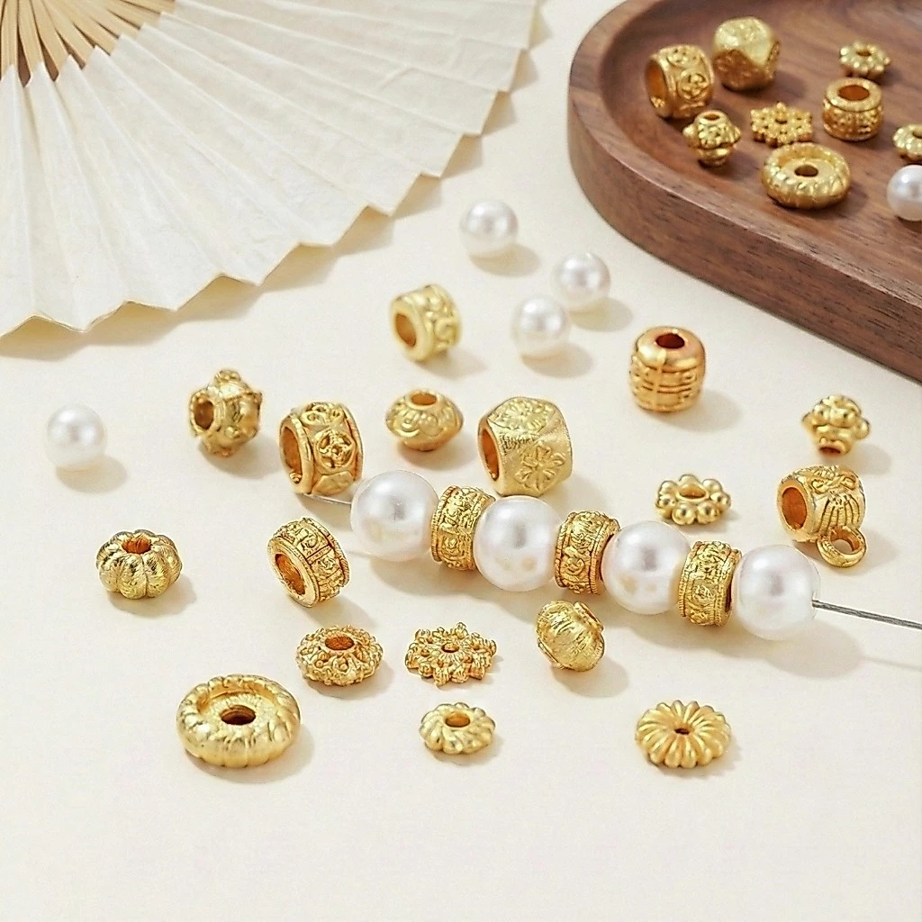 St.kunkka 2-5 ชิ้นโลหะผสมสังกะสีทรายลูกปัดทอง Spacer ลูกปัด DIY สร้อยข้อมือสร้อยคอเครื่องประดับวัสดุ