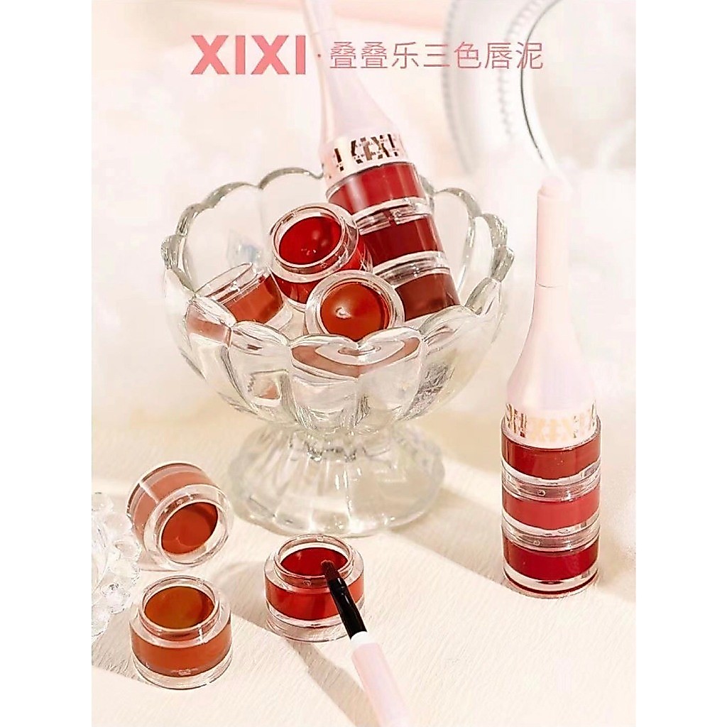 Xixi ลิปสติก ลิปกลอส เนื้อแมตต์กํามะหยี่ 3 สี กันน้ํา ให้ความชุ่มชื้น เรียบเนียน NO.D601