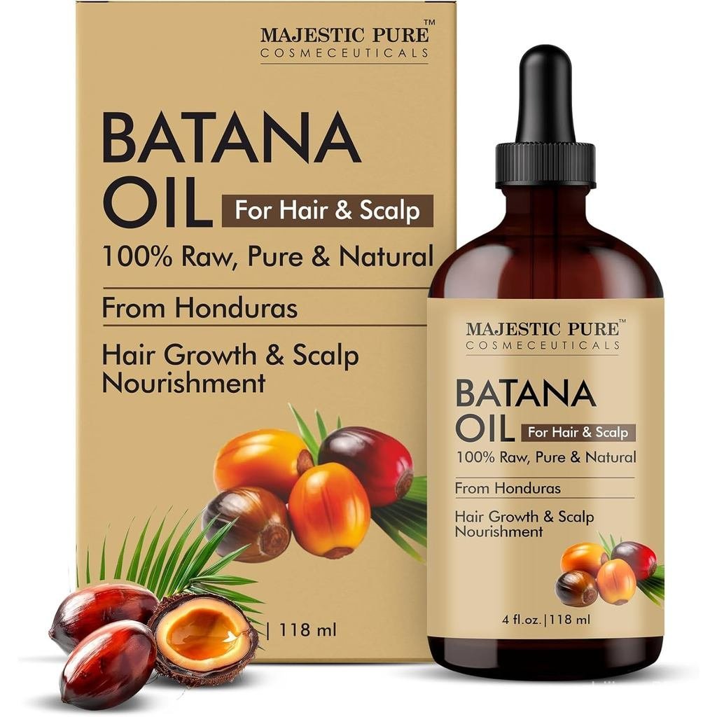 MAJESTIC PURE Batana Oil for Hair Growth | ให้ความชุ่มชื้นหนังศีรษะและเส้นผม | บํารุง & เพิ่มปริมาตร | เพียวแอนด์เนเชอรัล 100% | ได้รับการรับรอง PETA | 118 มล