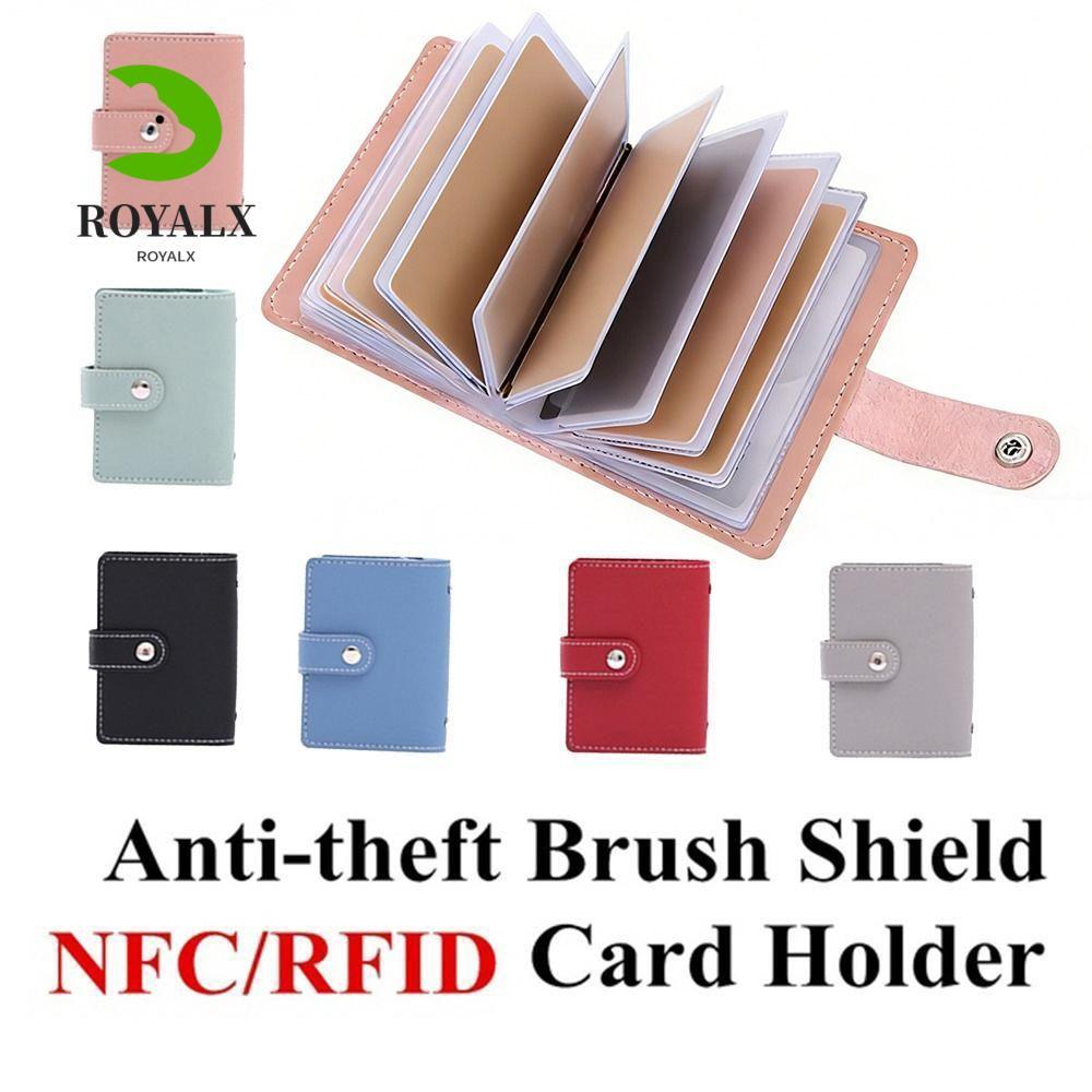 ROYALX 26 ช่องใส่การ์ดกระเป๋าสตางค์ Slim กระเป๋าสีลูกกวาด RFID Blocking
