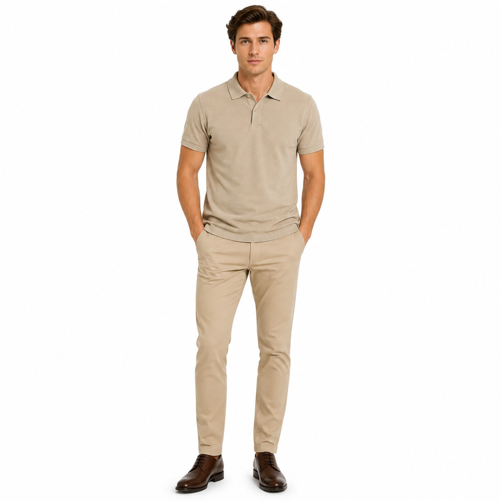 Baverre by Hassenda - Denver เสื้อโปโลผู้ชายธรรมดาคอปก Unisex แขนสั้นงาช้าง VPG81227IVR