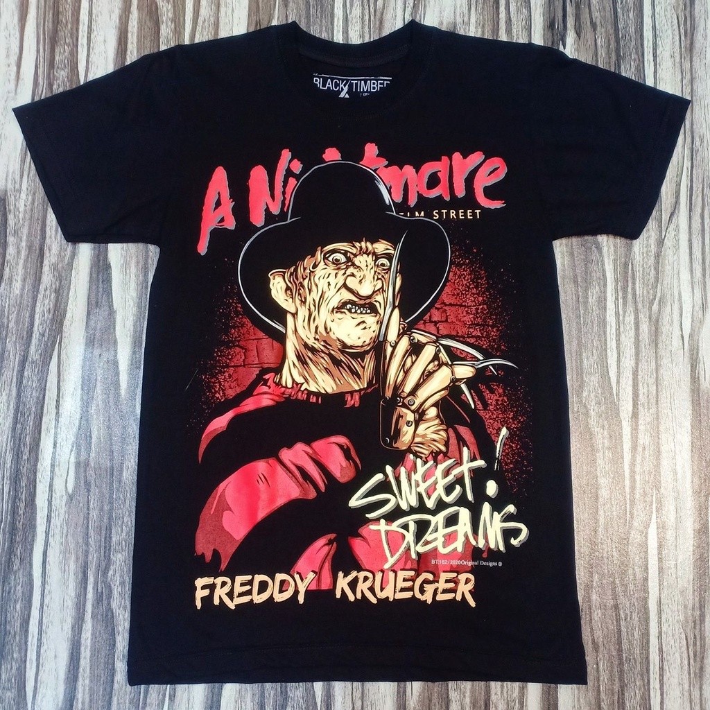 เสื้อยืด tema Freddy Kruger Nightmare Halloween คลาสสิค จากภาพยนตร์ สีดำ ทำจากเนื้อผ้าฝ้ายคุณภาพดี