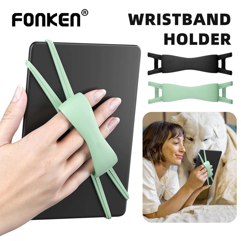 Fonken สายคล้องมือซิลิโคนอ่อนนุ่มสําหรับเม็ด Kindle สบายน้ําหนักเบา Finger Grip Holder สายรัดความยืด