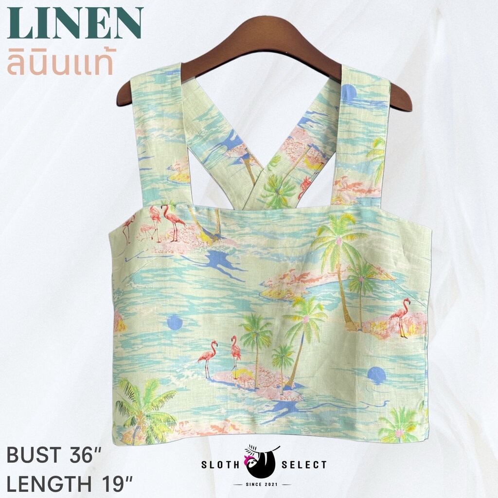 SLOTH SELECT…เสื้อลินินแท้ 100% เอาใจสาวไซส์มินิ ครีเอทลุ๊คเฉี่ยวๆด้วยไอเท็มนี้กันค่ะ ด้านหลังไขว้ทบกัน ว้าวมากๆ ❤️
