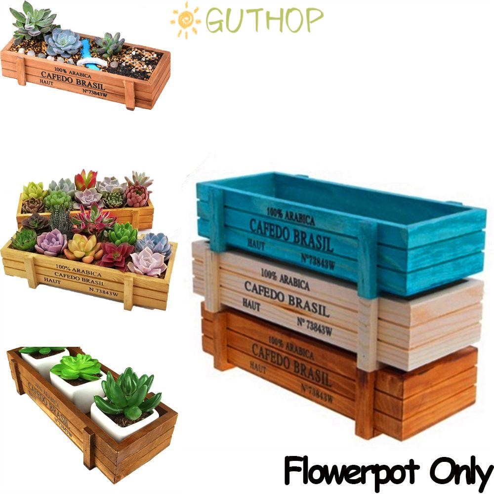 GUTHOP 1 PC แจกันสี่เหลี่ยมผืนผ้าตกแต่งหม้อชาวไร่สวนกล่องฉ่ํา