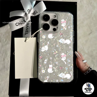 สำหรับ เคสไอโฟน11 เคส แมวน่ารัก ลายเปลือกหอย For IPhone 13 16 14 12 11 15 Pro Max XR XS X Max 7 8 16 Plus SEเคสไอโฟนสวยๆ