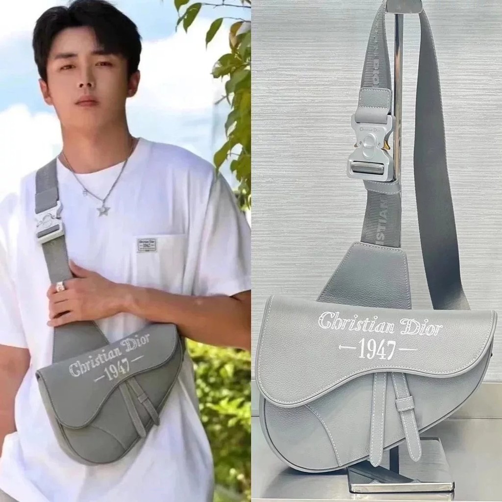 Dior Men 1947 Saddle Bag กระเป๋าสะพายข้างกระเป๋าถือแบบพกพา