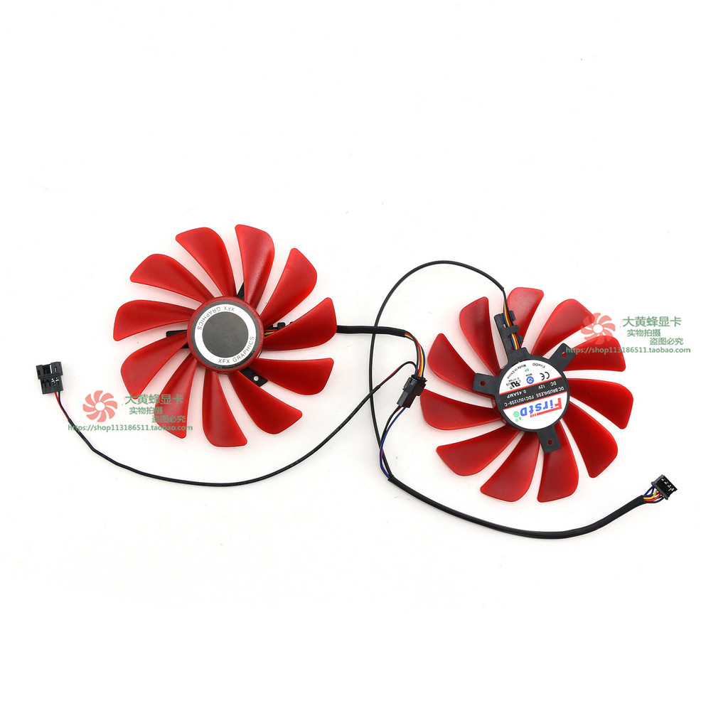 เหมาะสําหรับมุมมองข้อความ RX Vega56/RX Vega64 รุ่น Non-Public RX580 590 พัดลมหมาป่าสีดํา FDC10U12