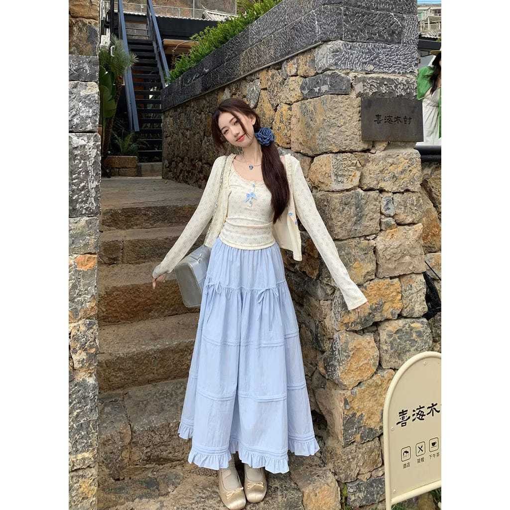 Tq88indonesia กระโปรงยาวผู้หญิงล่าสุด / อินเทรนด์ธรรมดา RICHIE SKIRT / กระโปรงแม็กซี่