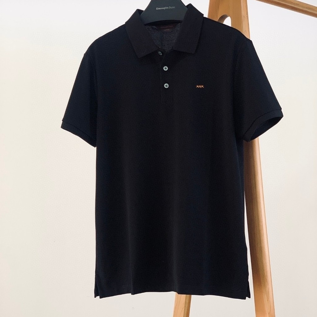 XUOD Zegna New Summer Short Sleeve Style POLO Men's Shirt Solid Color Turn-down Collar Business Casu