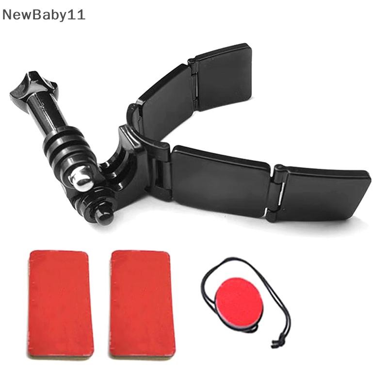 NY หมวกกันน็อคแบบเต็มหน้า Chin Mount สําหรับ Hero 11 10 9 8 7 DJI Insta360 สายคล้องกล้อง Floddable ด