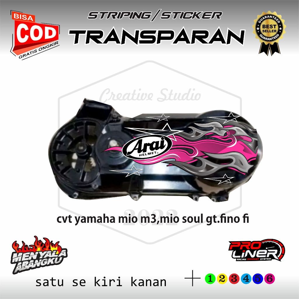 Yamaha Mio M3 S Fino UV สติ๊กเกอร์ติดถัง CVT โปร่งใส