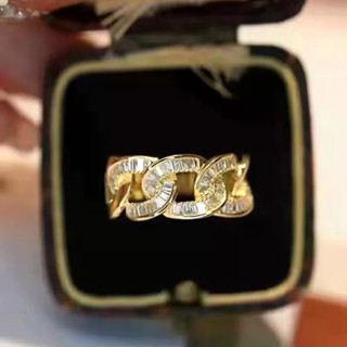 แฟชั่น 925 เงินสเตอร์ลิงอินเทรนด์หรูหราโซ่รูปร่างแหวน Lady G…