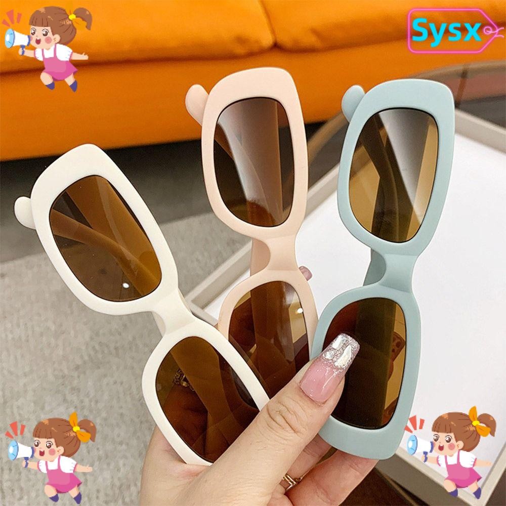 SYSX Kids Oval Frame Sun Glasses, Sun Protection Outdoor Childrens Square Glasses, Cute Summer Shade