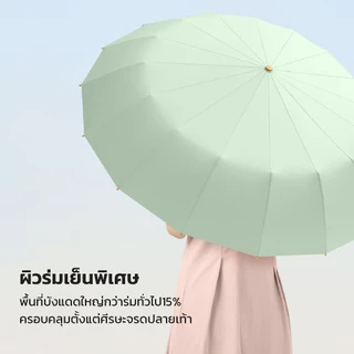 NIJIKO ร่มพับ 3 ตอน โครง8ก้าน ด้ามไม้ UV99.8% UPF50+ ลายภาพวาด สำหรับกันแดดและฝน