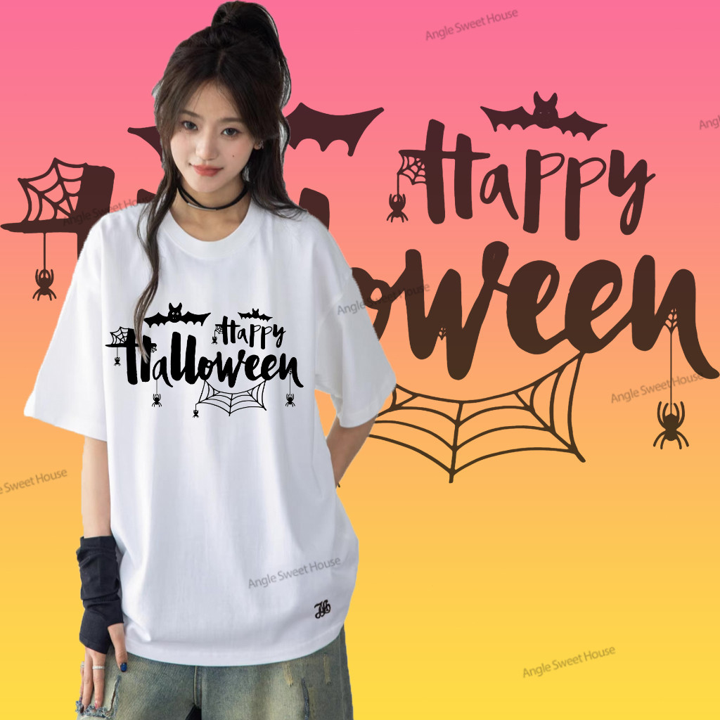 (จัดส่งตลอด 24 ชั่วโมง）REOY_STUDIO♥Halloween  เสื้อฮาโลวีน พิมพ์ลาย คอกลม T-shirt ใส่สบาย ไม่หด ไม่ย