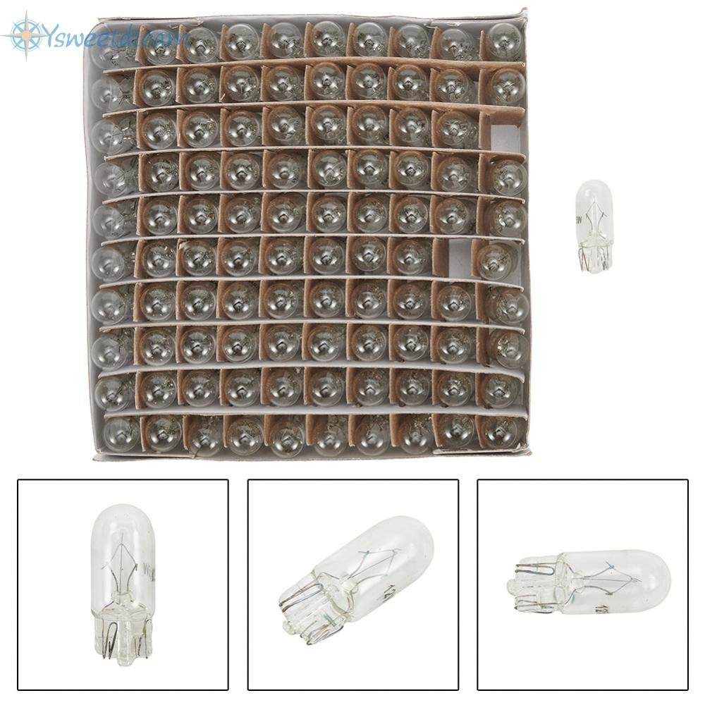 【SWTDRM】Clear Wedge Incandescent Instrument Panel Light Bulbs Pack of 100 White Lens 12V-【Sweetdream