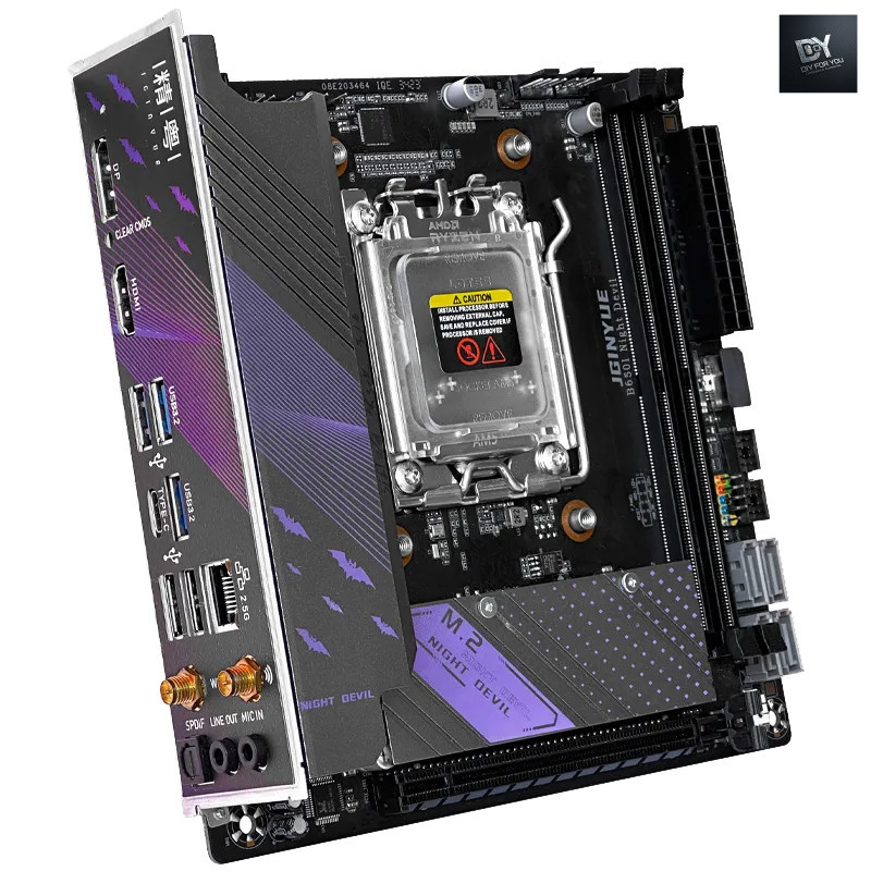 DIY FOR YOU MAINBOARD (เมนบอร์ด)  JGINYUE  B650i Night Devil itx Mini DDR5 AM5 ใช้คอมพิวเตอร์ CPU 7 