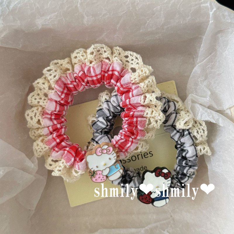 สร้อยข้อมือลายแมวน่ารัก สีแดงสดใสแบบสตรอเบอร์รี่ ดีไซน์สก๊อตพิเศษ สวมได้ทุกวันและในงานแข่งขัน