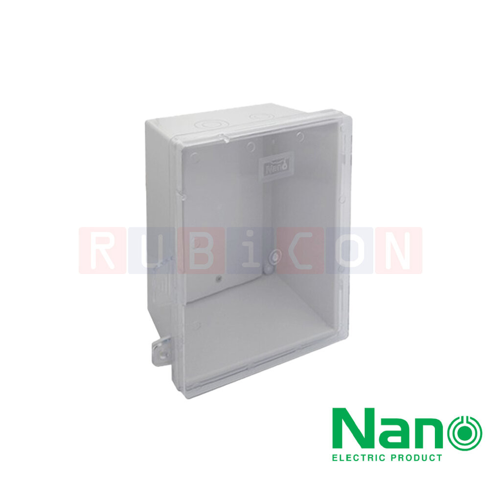 NANO-22CW ตู้พลาสติกฝาใส ขนาด 8.5x9.5x5.5 นิ้ว (186 x 237 x 125 mm) สีขาว