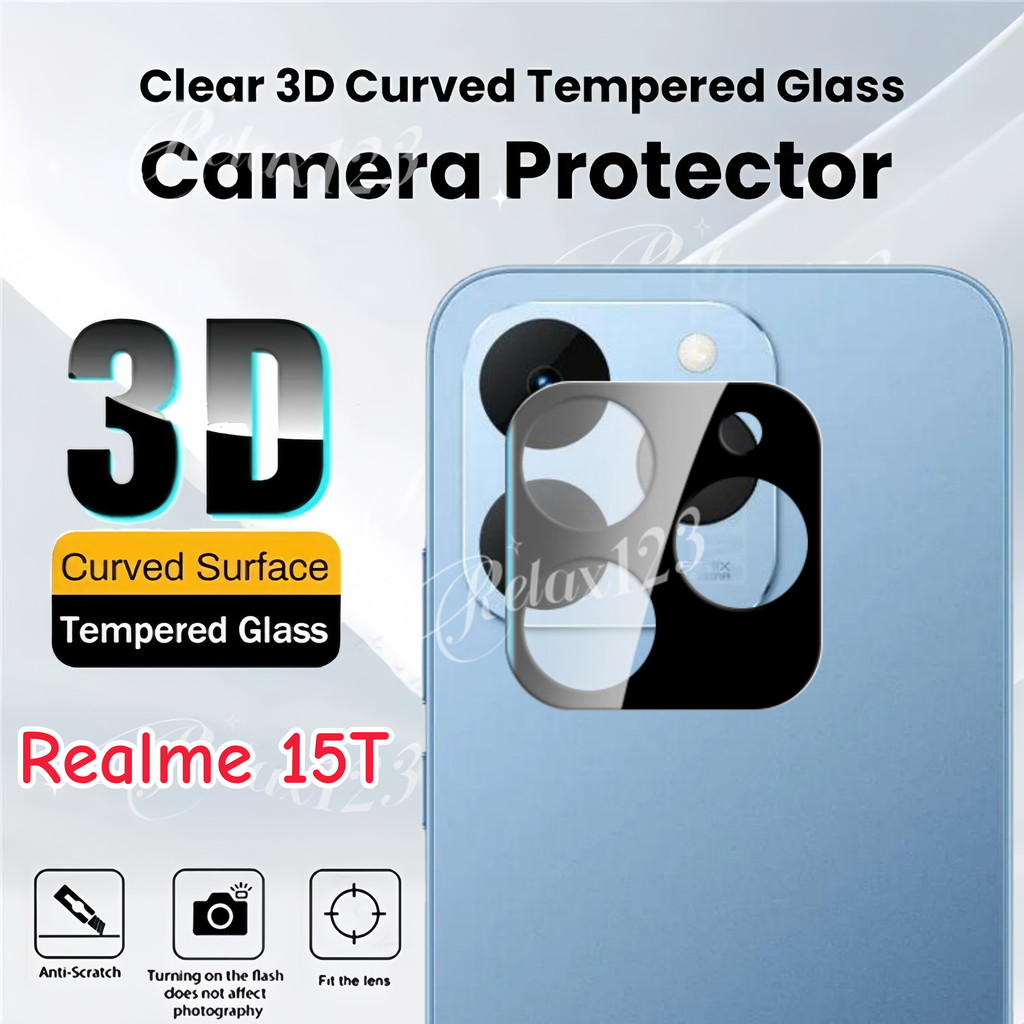 1/2/3PCSกล้องเลนส์ProtectorสําหรับRealme 15T 5G 2025 3Dด้านหลังเลนส์ฟิล์มกระจกนิรภัยสําหรับRealme 15 15Pro 15T Realme15T Realme 15 Pro 15Trealme 4G 5G 2025 ฝาครอบเลนส์