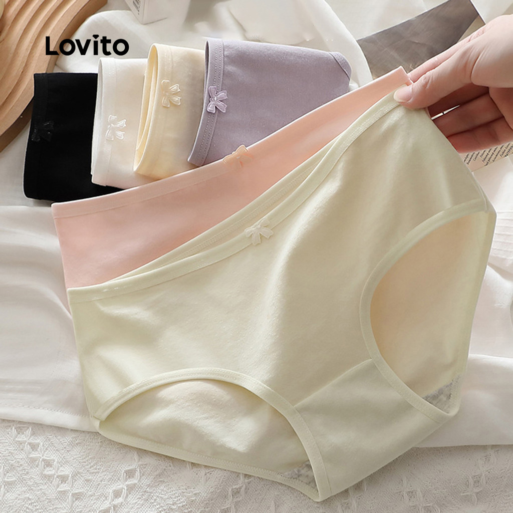 (NEW) Lovito กางเกงในแนวสบาย ผิวสัมผัสอ่อนโยน ระบายอากาศได้ดี ยืดหยุ่น 4 ทิศทาง LNE113125