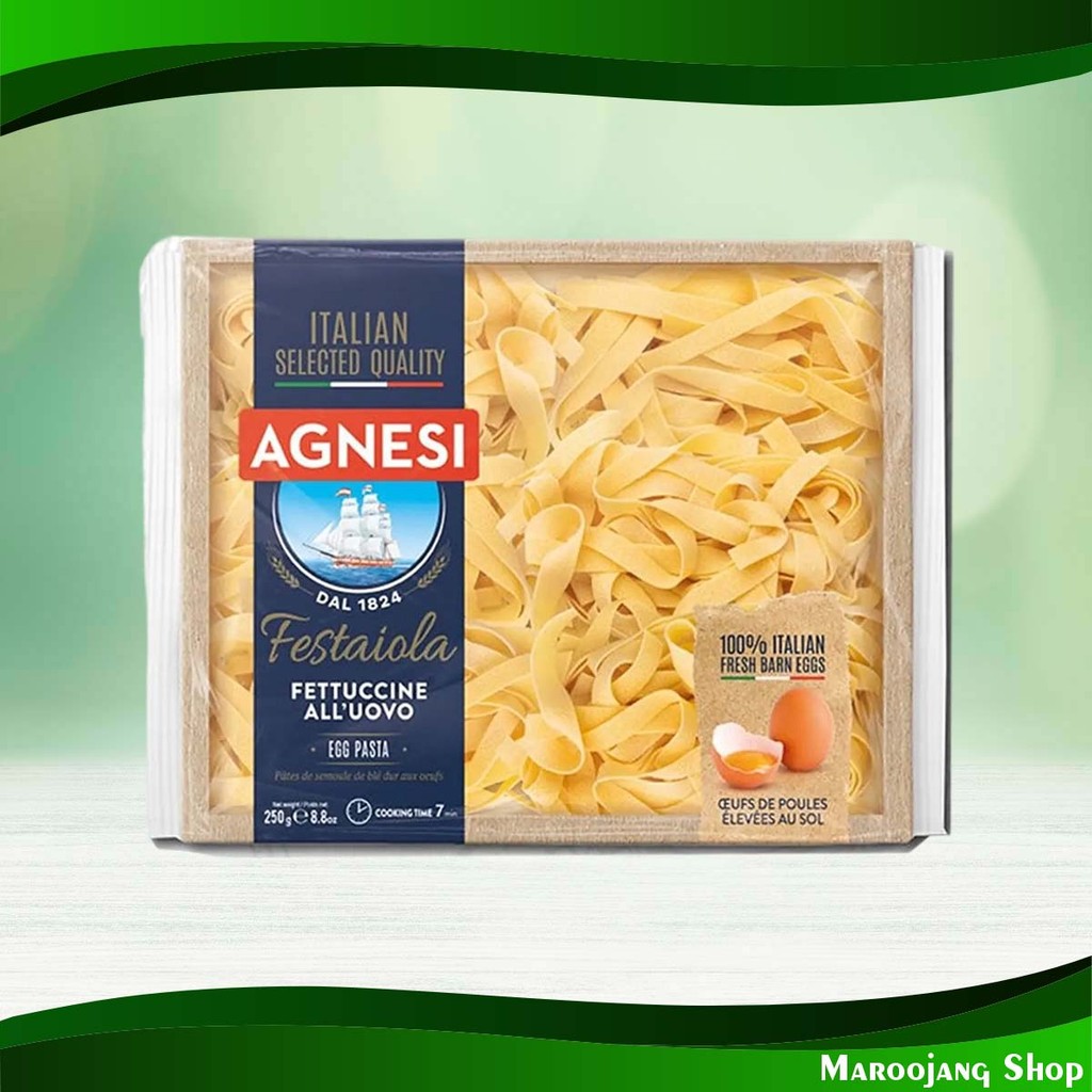 เฟสตาโยล่า เฟตตูชินีไข่ พาสต้า แอคเนซี 250ก Festagnola Egg Fettuccine Pasta Agnesi