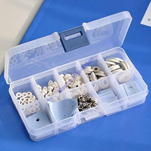 Electronics-Salon Silicon Insulator Bushing Screw and Nut Assortment Kit, Insulator TO-220 TO-247 TO