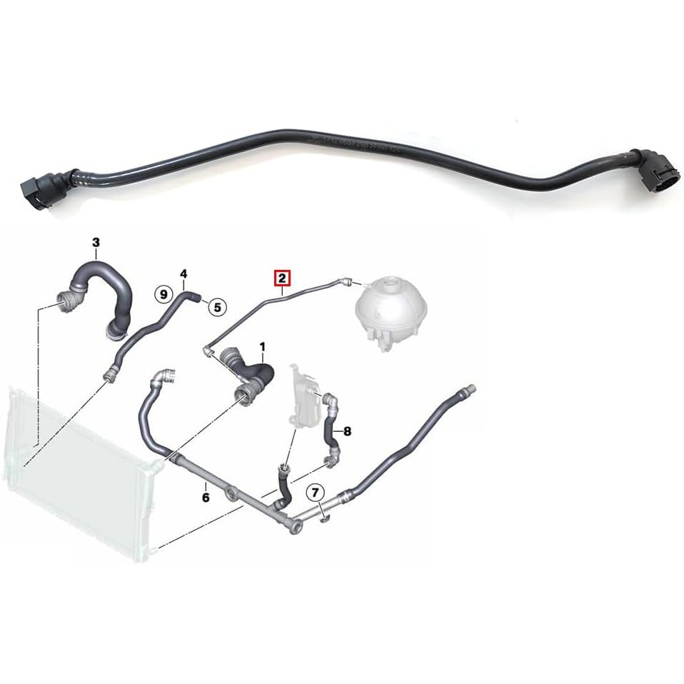 MUNIK ท่อหล่อเย็นหม้อน้ําบนสําหรับ BMW X3 X4 sDrive20i xDrive20i xDrive28i xDrive35i เปลี่ยน# 171286