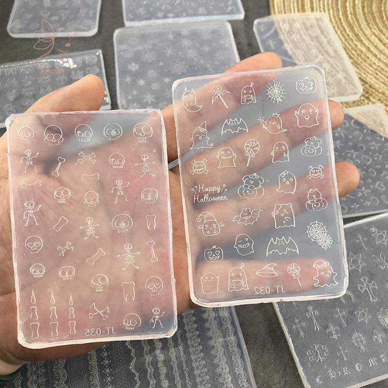 [maybeauty] แม่พิมพ์เล็บ Cross ปลาดาว Conch Relief Retro ลายนูน 3d แกะสลักซิลิโคนเล็บ Mould Diy เล็บ Deco เครื่องมือ {TH}