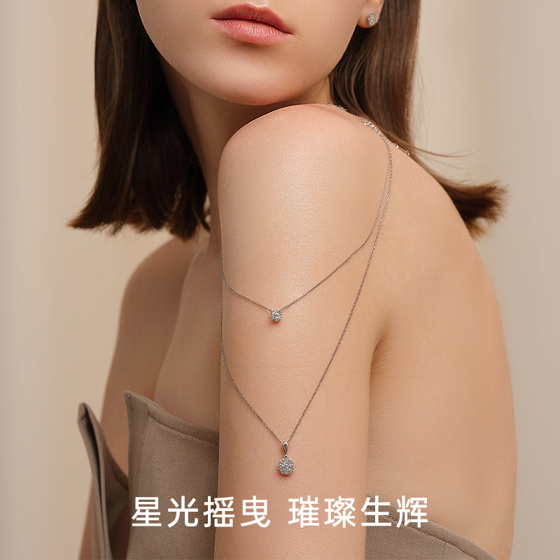 CRD Claydi สร้อยคอมุกเพชรแท้พร้อมสร้อยคอประดับแพลทินัม