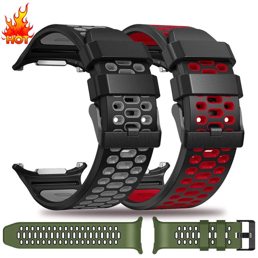 สายซิลิโคนสําหรับเล่นกีฬาสําหรับ Samsung Galaxy Ultra Watch 2025 47 มม.สร้อยข้อมือสองสีสําหรับ Samsu