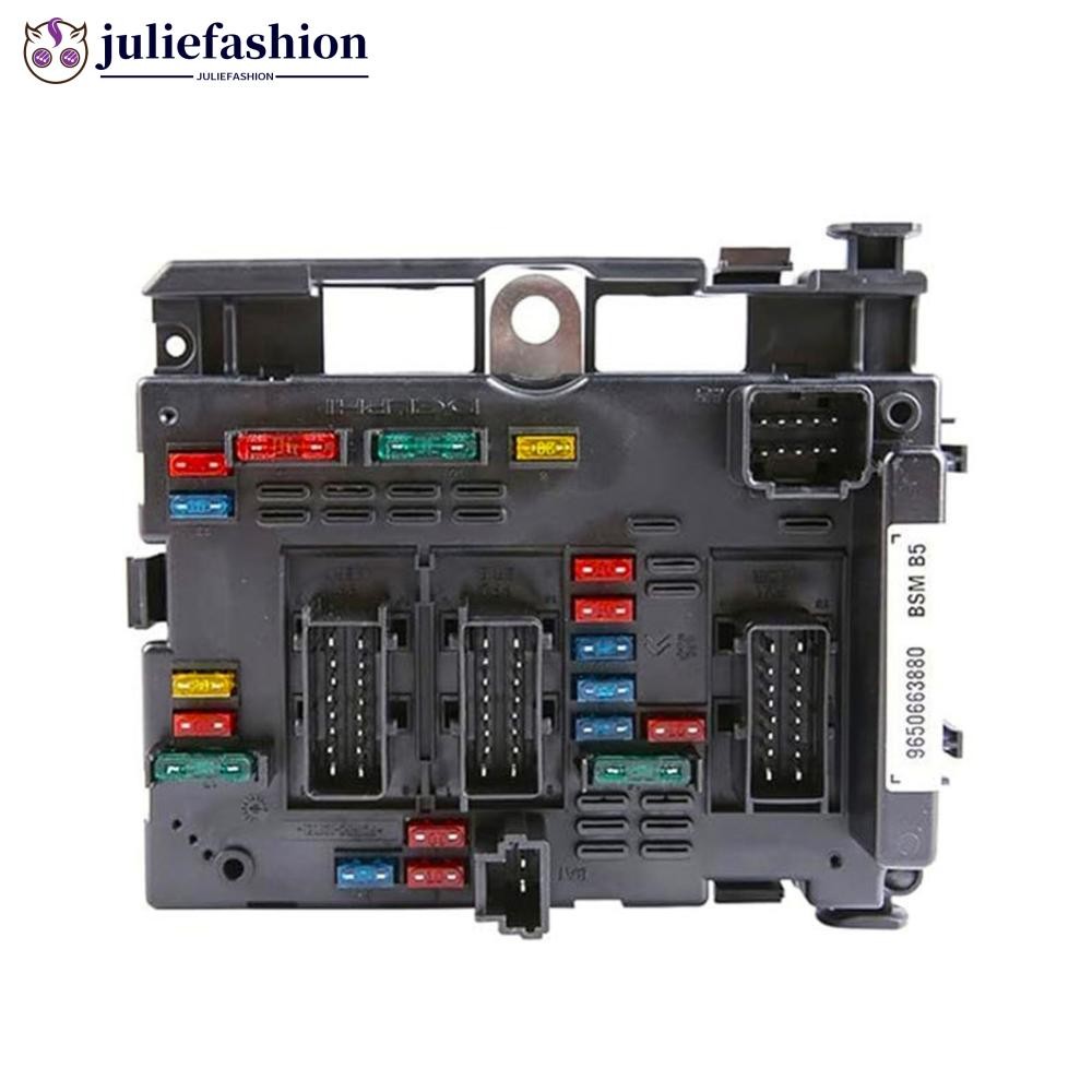JULIEFASHION Car Fuse Box Unit Assembly Under Bonnet 9657608580 BSM B5 6500Y1 สําหรับ Citroen C2 C3 