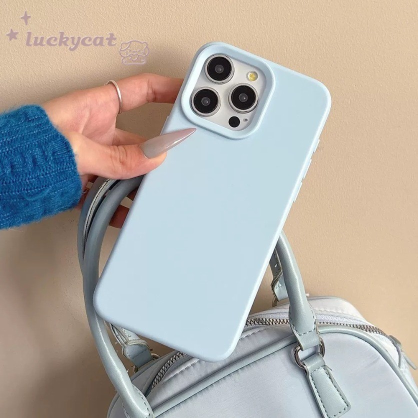 เข้ากันได้กับ iPhone 16 15 14 13 12 11 Pro Max เคสโทรศัพท์ Simple Ins สีลูกกวาดคู่ฝาหลังแบบนุ่ม - รูปที่ 6