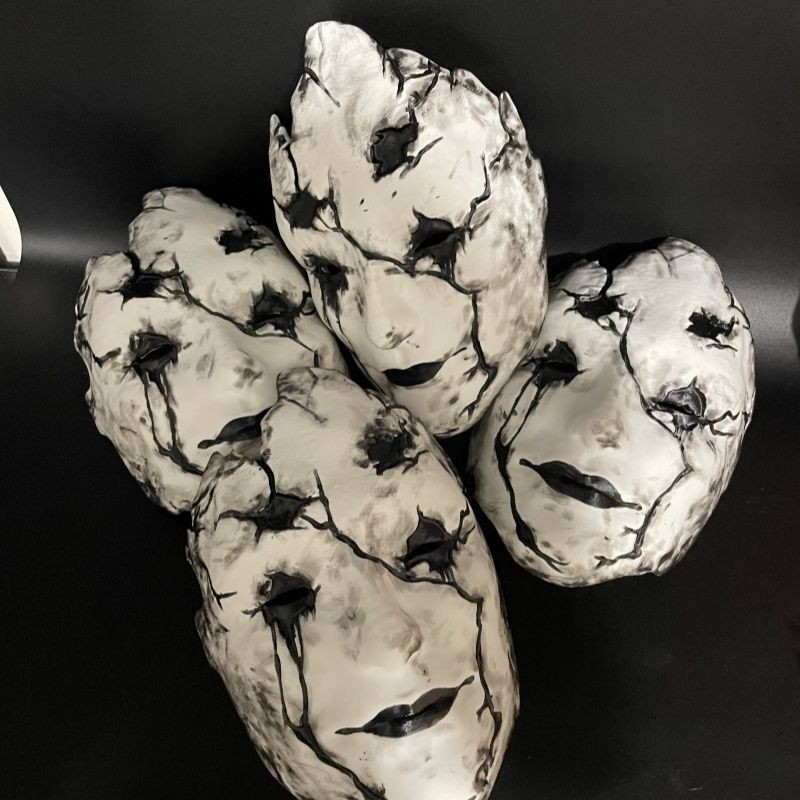 Black Myth Goku Mi หน้ากากลัทธิเต๋า สินค้า COS การ์ตูนนิทรรศการ Props หน้ากากที่กําหนดเอง Nuo Face U